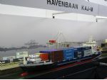 In the railway hall was this container port complete with a container shi